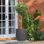 Concrete Effect Frostproof Outdoor Plant Pot, Garden Flower Pot, Cylinder Round Garden Planter with Drainage Holes, Outdoor Planter with Ribbed Pattern-93635350-93635348