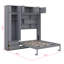 Grand lit escamotable mural avec rangement, lit pliable peu encombrant avec armoire supérieure, tablettes et garde-robe, conception multifonctionnelle-121887151