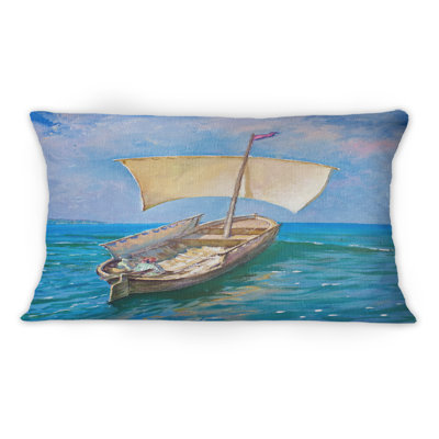 Coussin Sail Sail on On Blue Ocean Waves