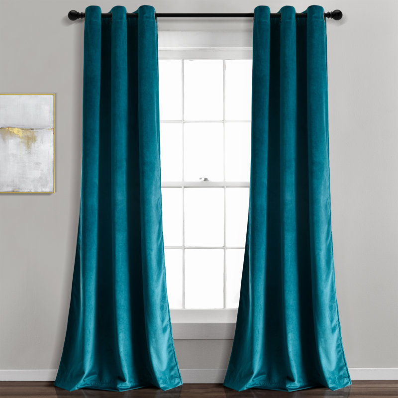 Paire de rideaux isolants Prima Velvet, l 38 po x L 95 po, Paon