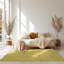Tapis jaune en laine touffeté à la main ivoire Marla-24108055