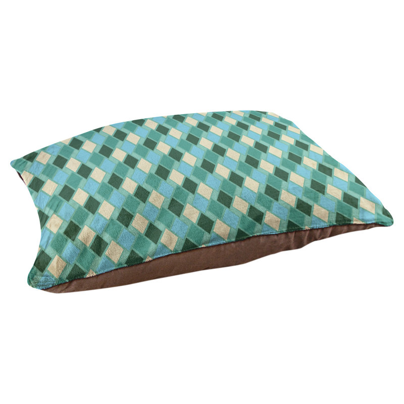 Coussin de diamants rétro Byrge, Très grand (l 52 po x P 42 po x H 17 po), Bleu ciel / Vert