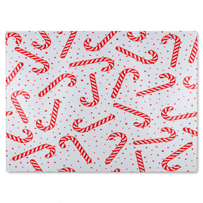 Canes Pattern Dining Glass Chopping Board