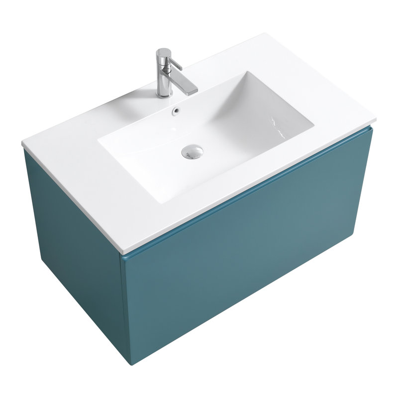 Ensemble de meuble-lavabo simple 36 po, Teck vert