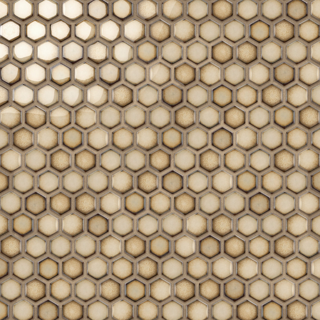 Hudson 1" Hex Atlantis 11-7/8" x 13-1/4" Porcelain Mosaic Floor and Wall Tile Merola Tile 