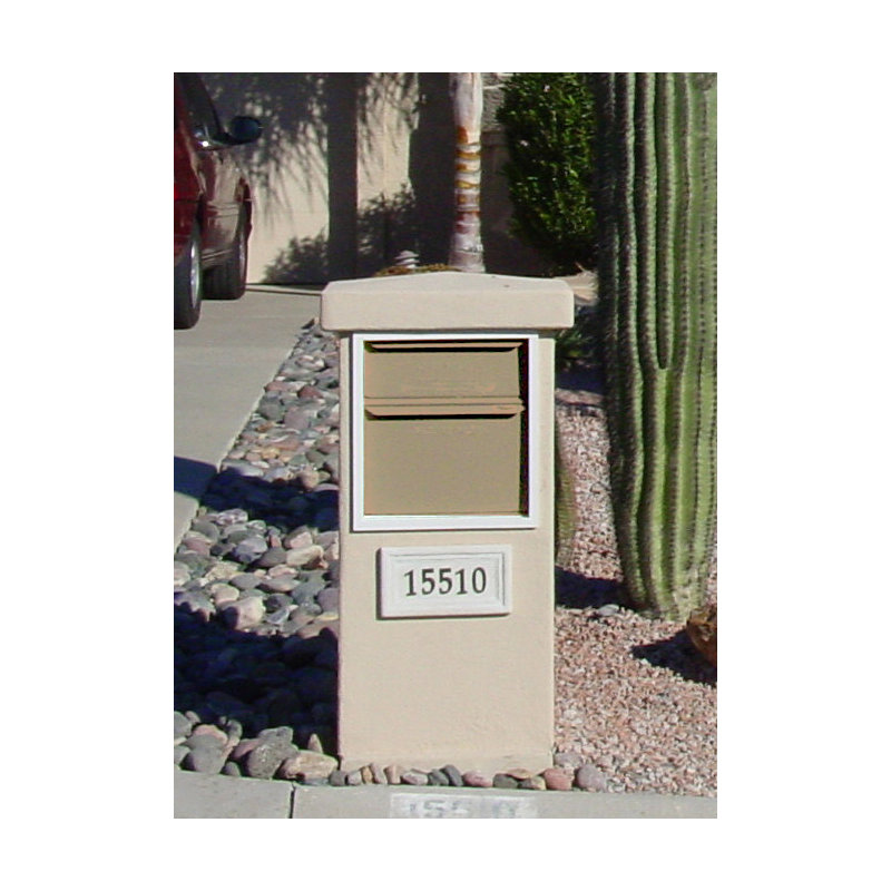Steel Package Drop with Newspaper Compartment, Sand