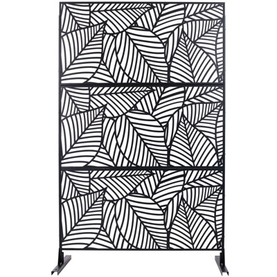 Écran d'intimité extérieur et intérieur en métal H 76 po x l 48 po, écran d'intimité décoratif autoportant pour terrasse de balcon, panneaux de clôture d'intimité pour le jardin extérieur PS111