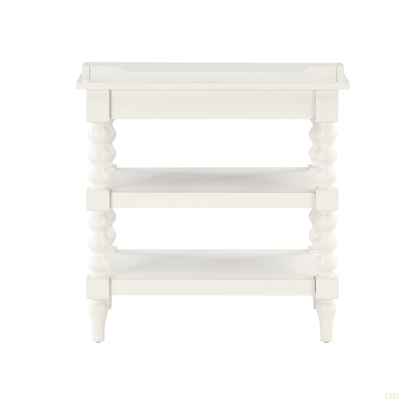 Table de chevet avec tablettes ouvertes - Style campagnard