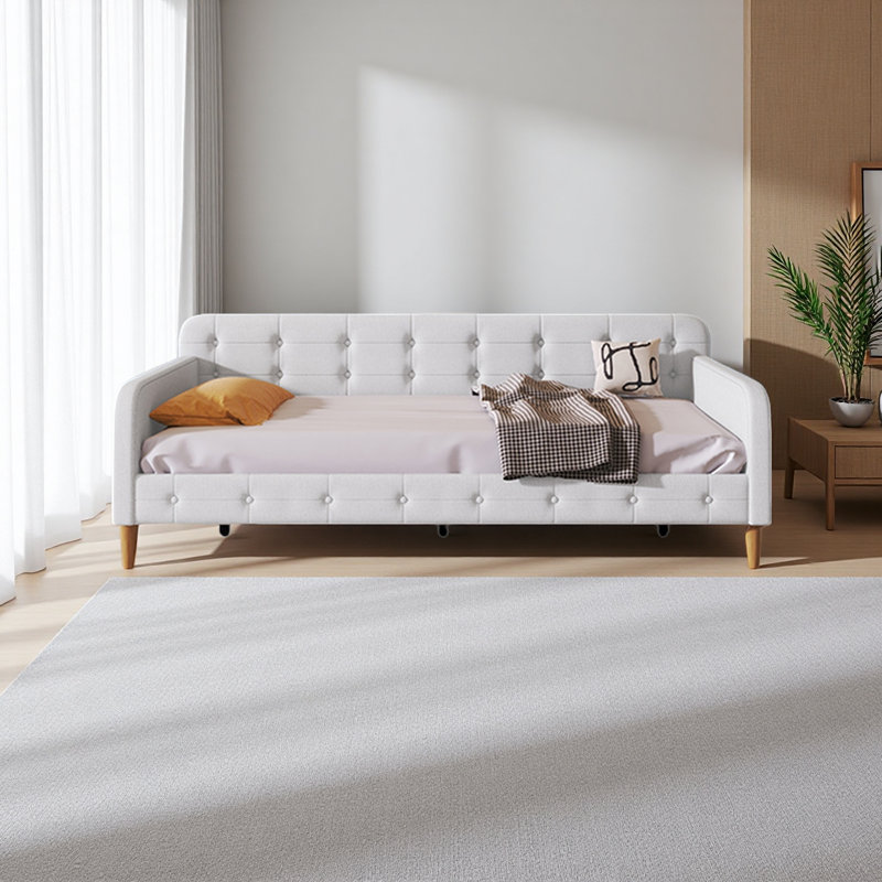 Lit de jour simple tapissier, Beige
