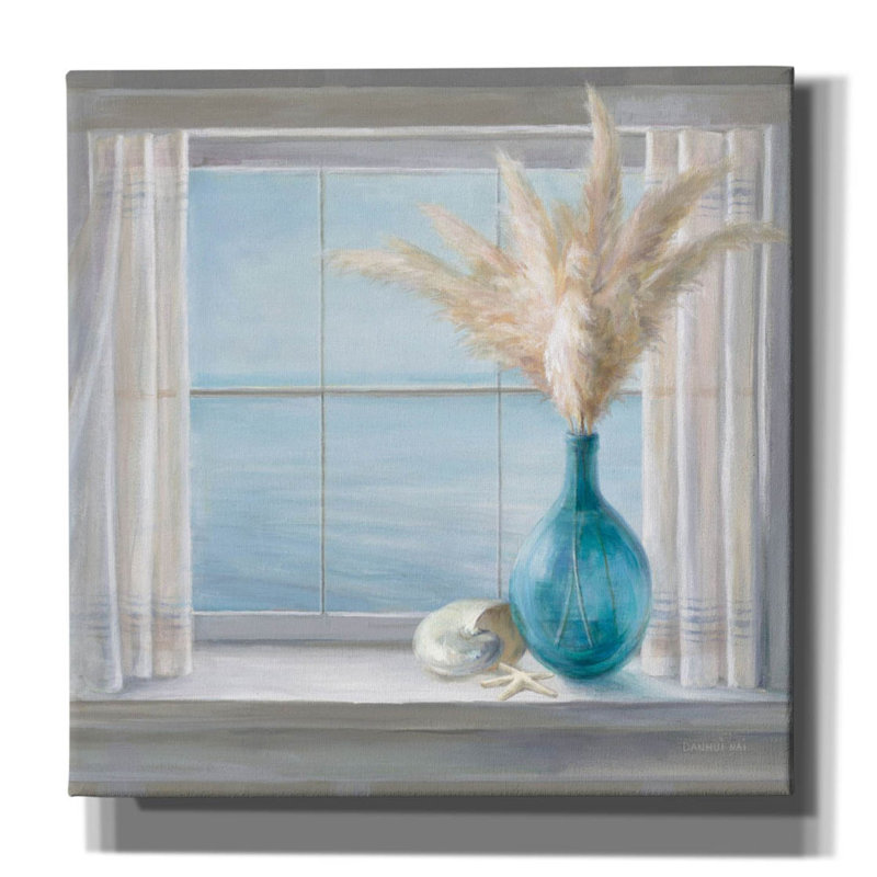  «Seaside Cottage View Shell» par Danhui Nai, art mural sur toile, H 18 po x l 18 po