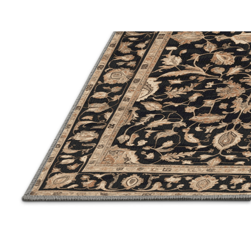 Machine Washable Persian Gray Area Rug, Runner 2' x 5'