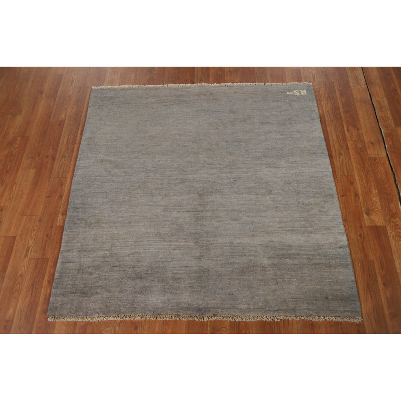 Gray Modern Gabbeh Oriental Rug 4x4