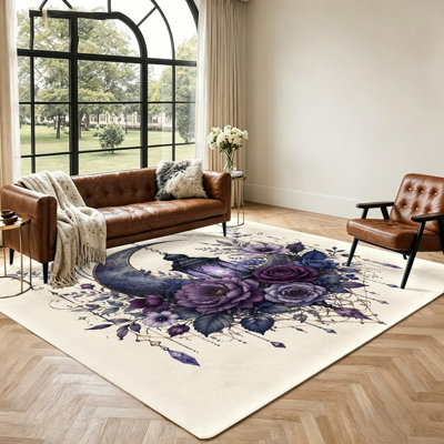 Tapis Boho Floral Moon