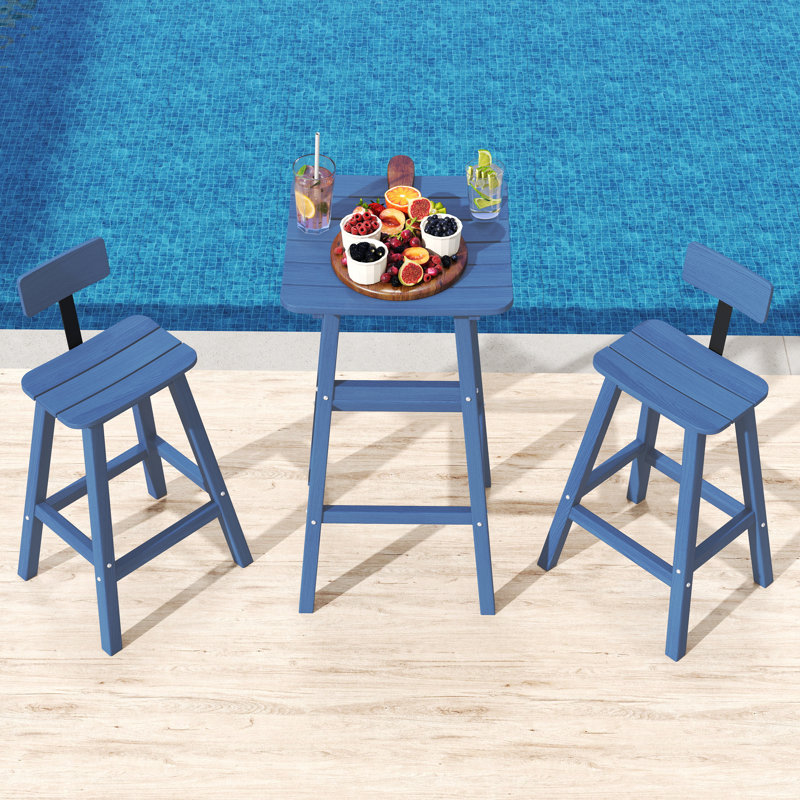 Tabouret de bar 28,74 po Pelemon, Bleu
