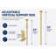 Barre de douche en forme de D pour baignoires îlot, par Utopia Alley : solution complète avec rideau de douche extra-long en tissu et 36 crochets, en aluminium antirouille, 152 cm x 64 cm, couleur or.-69959835