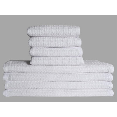  Chiffons de cuisine en éponge à motif gaufré 12 x 12 po et 4 torchons 13 x 28 po | chiffons en coton pour sécher les plats | comptoir | panier de Pâques au printemps | blanc