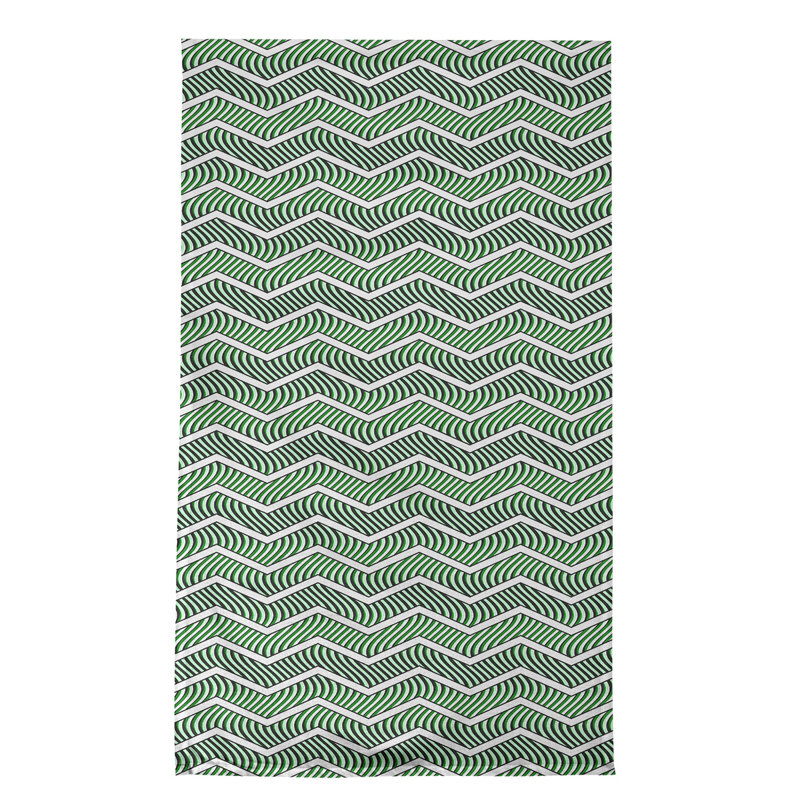 Stephenie Tea Towel Kitchen Towel, Gray/Green/White, Poly Twill