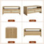 Table basse en rotin, table centrale moderne Mid-Century avec 2 tiroirs de rangement et tablette ouverte, table basse rectangulaire en bois de 40 po avec plateau en bois épais pour le salon, brun
