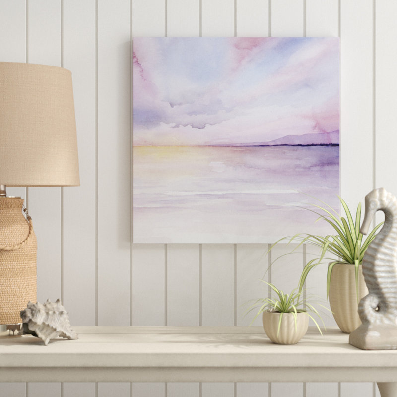 «Pale Sunset II», peinture sur toile, H 20 po x l 20 po