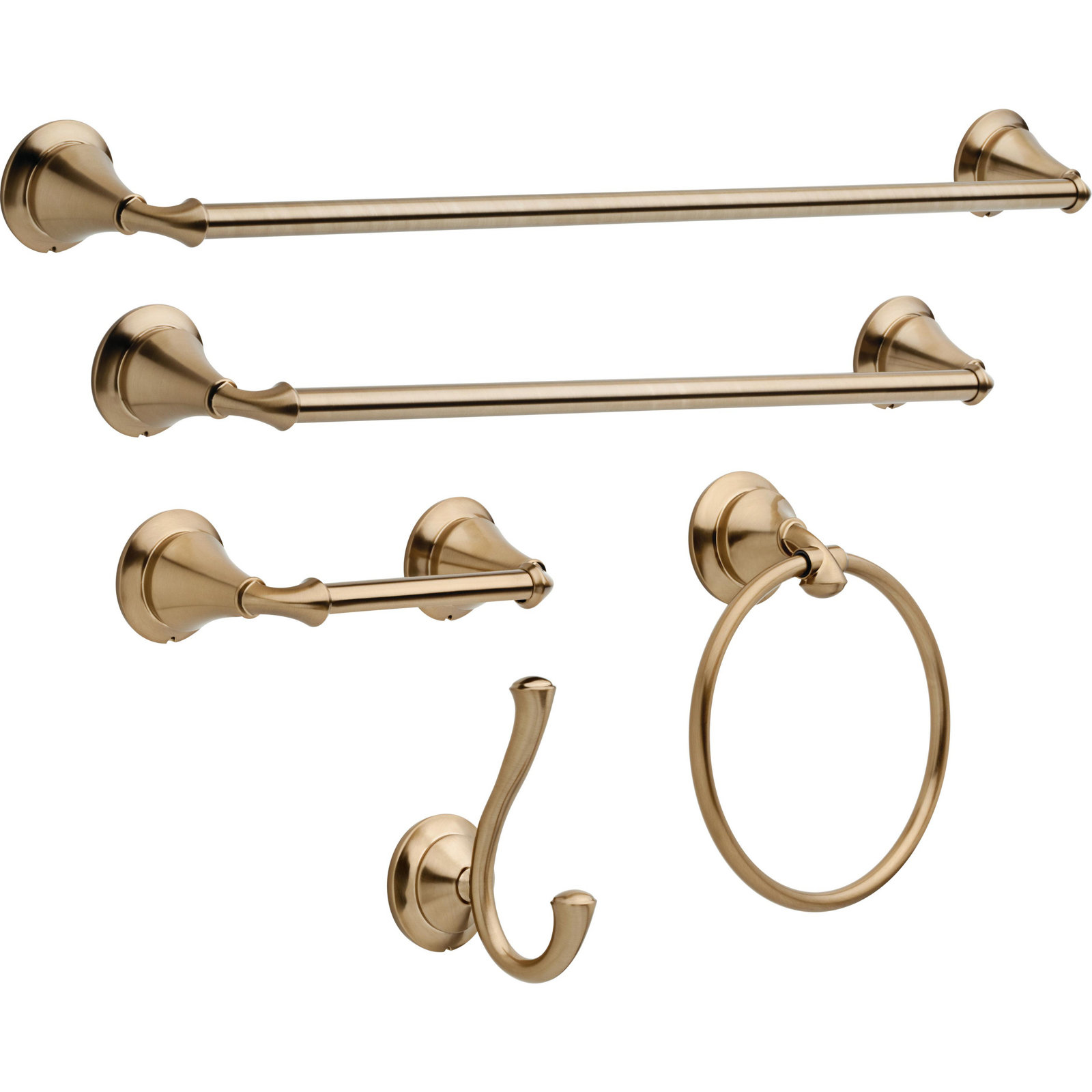 Linden™ Wall Mount Round Closed Towel Ring Bath Hardware Accessory, Brilliance Champagne Bronze
