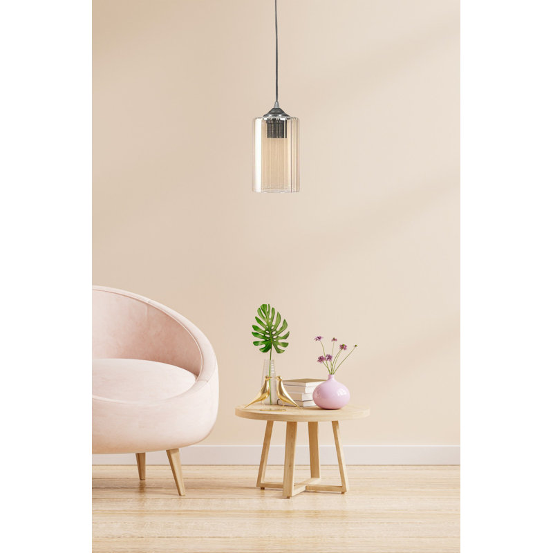 Elegant Isinglass Chandelier, Yellow, 23.6 x 6.3 inches | 1 x E27 Socket, Max 40W (Bulb Not Included) | IP20 Rated, Stylish Lighting for Living Room, Dining Area, or Entryway | Perfect for Modern Home Décor