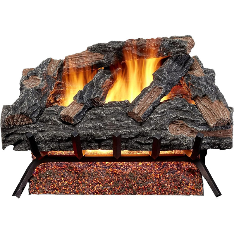 24-Inch Mountain Oak Vented Natural Gas Log Set with Match Light