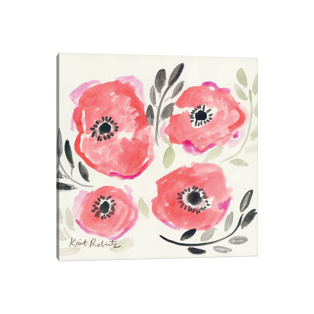 Poppies In Punch by Kait Roberts - Wrapped Canvas Gallery-Wrapped Canvas GiclÃ©e