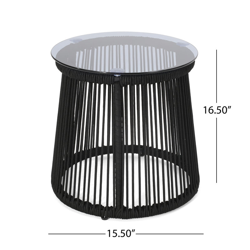 Berkshire Glass Top End Table, Black