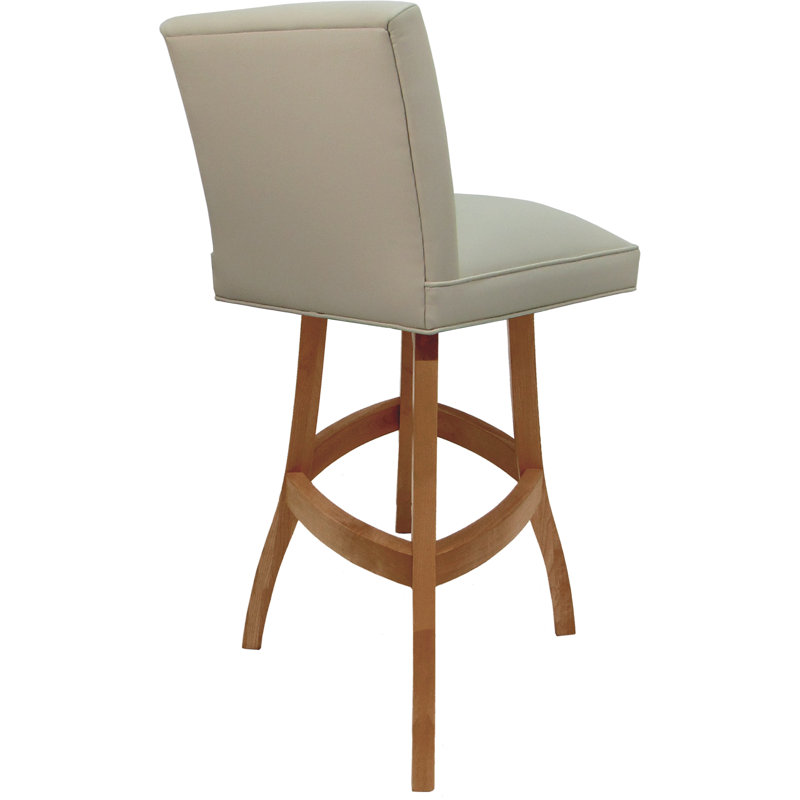 Swivel Wood Extra Tall Bar Stool On S-base, Counter Stool (26" Seat Height), Orange, Cream