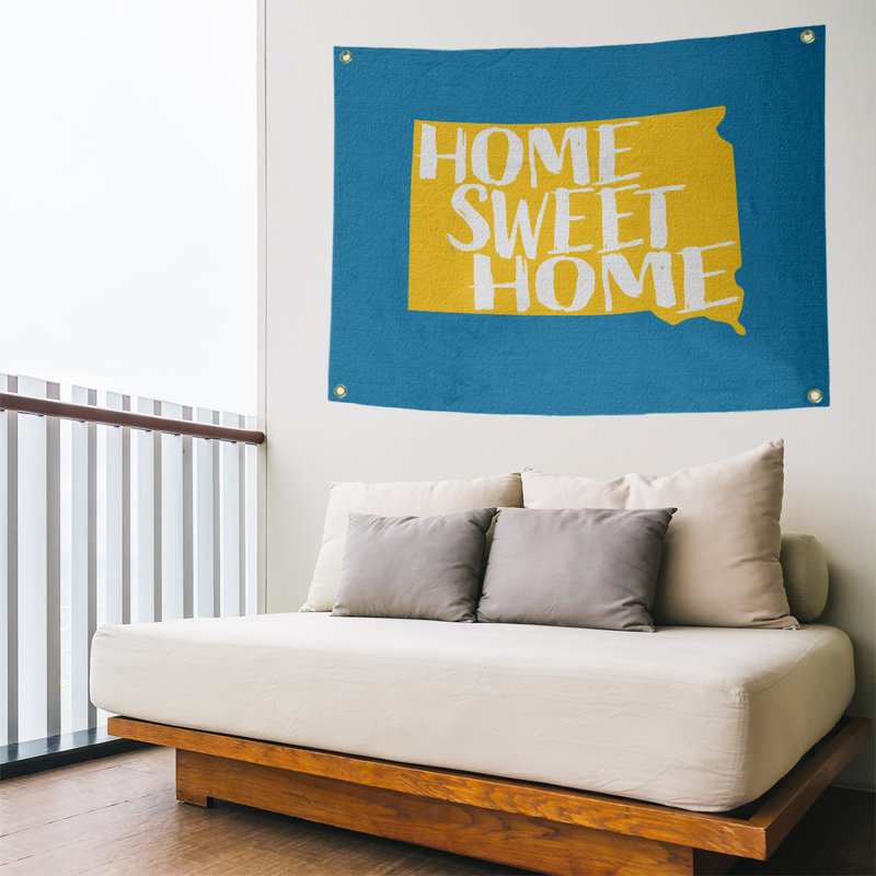 Tapisserie murale south dakota south the home, H 26 po x l 36 po, Bleu / Jaune