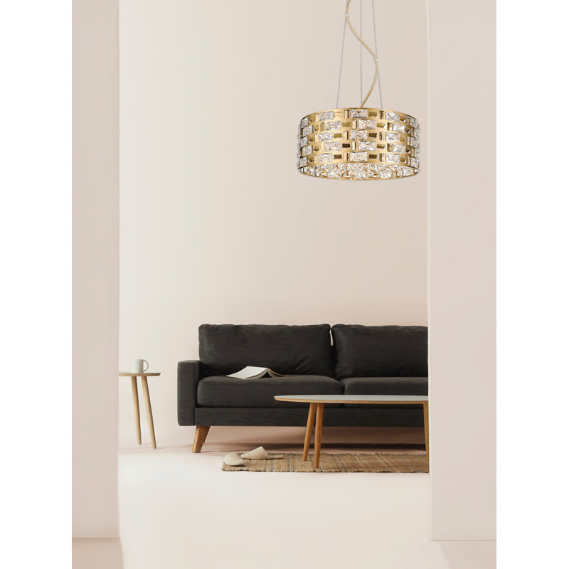 Clarkfield 6 - Light Crystal Pendant, Gold