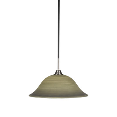 Luminaire suspendu avec tige en verre de lin gris 10 po Achen Paramount