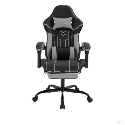 Gaming Chair, Computer Chair Ergonomic Chair With Footrest Office Chair Ergonomic Computer Chair With Lumbar Backrest Blackgray
