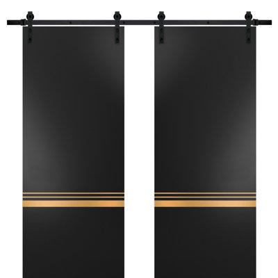 2010 Solid + Manufactured Wood Paneled without Installation Hardware Kit Barn Door
