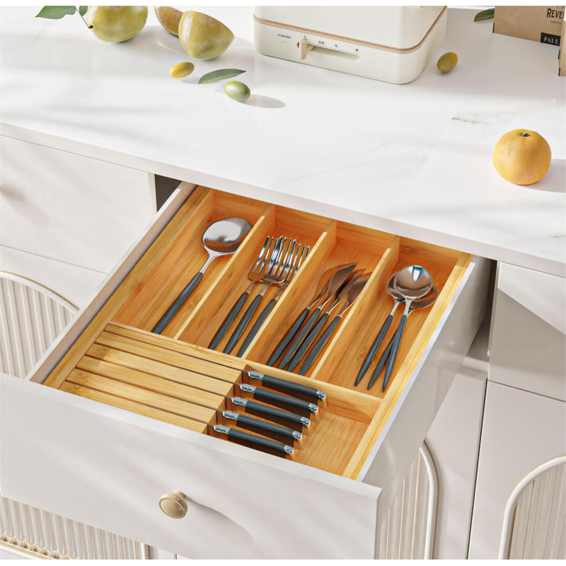 Melven 2" H x 20.25" W x 16" D Flatware & Kitchen Utensils, Natural