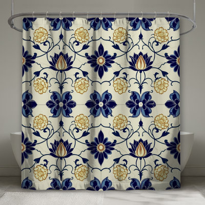 Rideaux de douche à motif floral