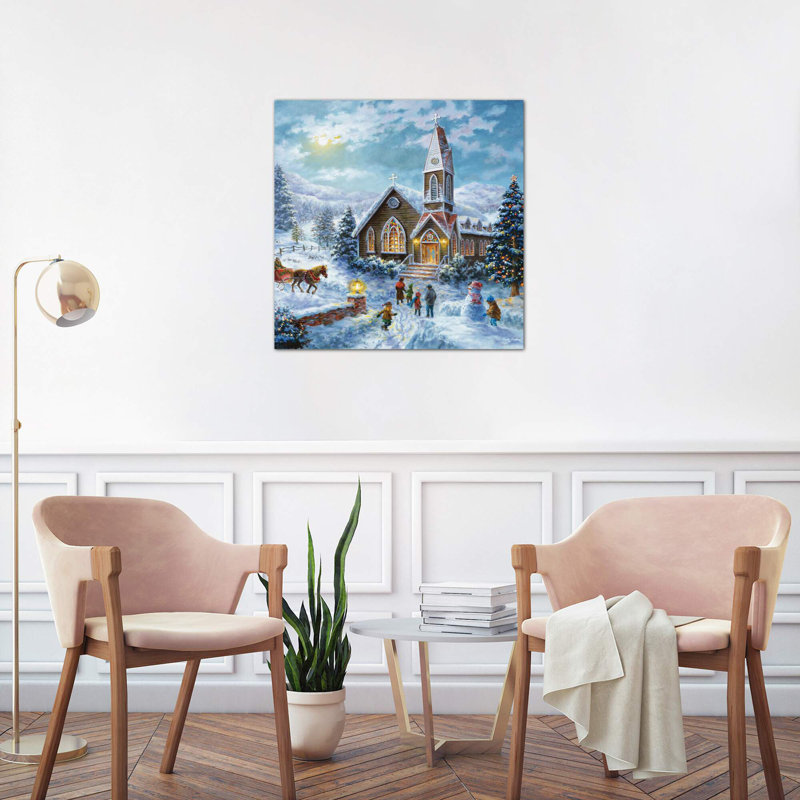 Parents Pray, Children Play by Nicky Boehme - Painting on Canvas, 45.72 cm H x 45.72 cm W x 1.91 cm D, No Frame