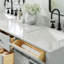 Tidworth Solid Wood Double Bathroom Vanity with 1.5' Carrara Marble Top-2071002334-2024047427-2068250691