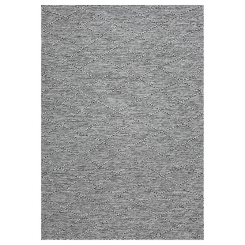 Modern Outdoor Geometric Area Rug, Non-Slip Washable Carpet, Rectangle 9' x 12'