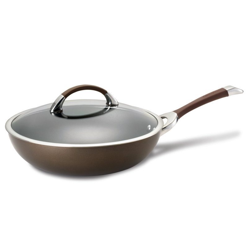 Circulon Symmetry 12-Inch Chocolate Nonstick Aluminum Pan with Lid