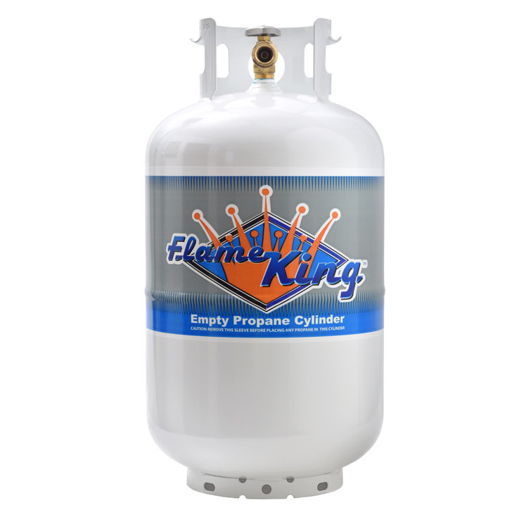 Flame King 30LB Empty Steel Propane Tank LP Cylinder with Type 1