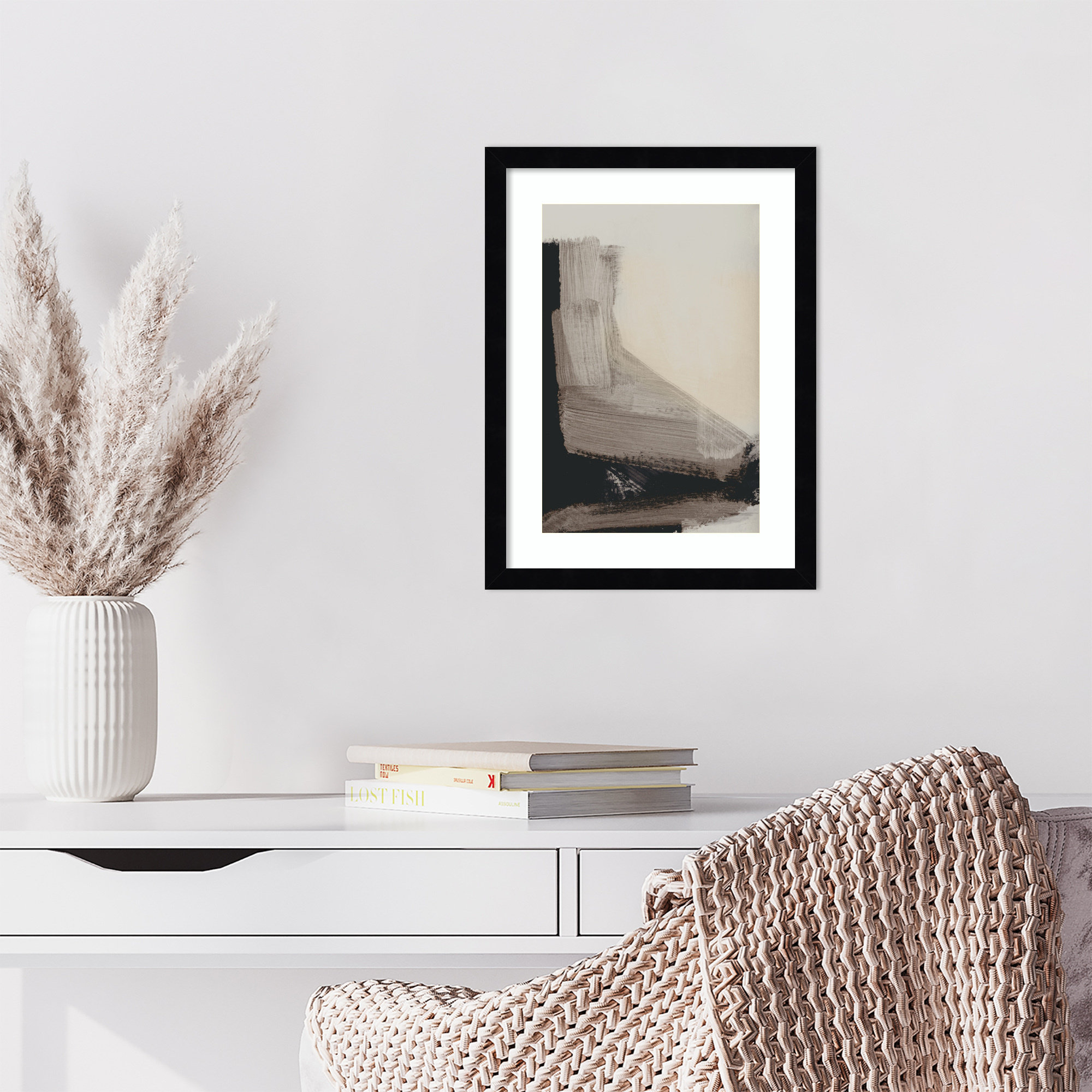 Mellow No 2 by Dan Hobday Wood Framed Wall Art Print, 17" H x 13" W, Black
