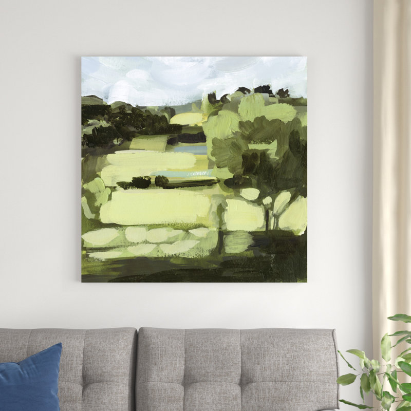 «Verdant Daze I», peinture sur toile tendue, H 36 po x l 36 po
