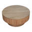 31.5" Modern Round Coffee Table with Storage, Solid Wood Veneered Accent Table-1501319122