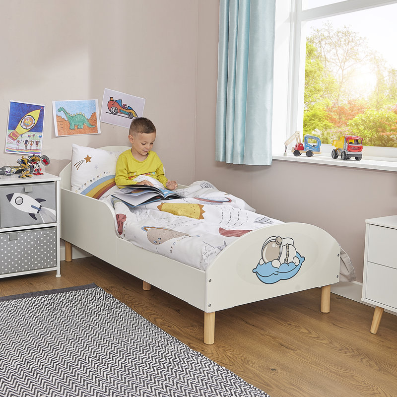 Kids White Toddler Bed – Space