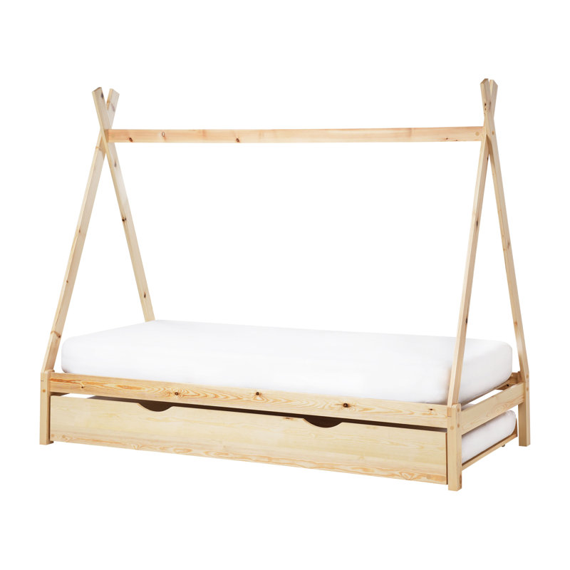 TALMONTIERS Solid Wood Bed, Brown