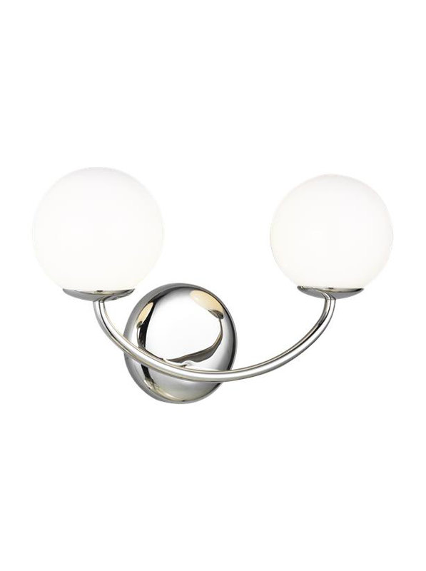 Alain 2-Light Dimmable Vanity Light, Polished Nickel