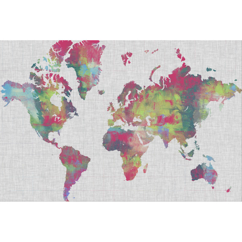Impasto carte du monde, H 32 po x l 48 po x P 1,25 po