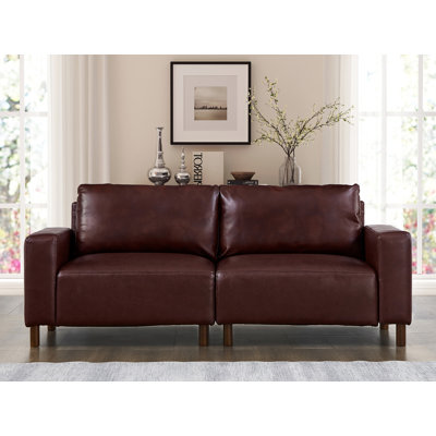 79" Faux Leather Square Arm Sofa