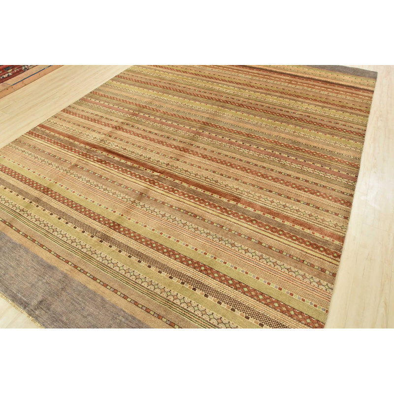 Tapis brun nouvel âge en laine 9 pi 1 po x 12 pi 10 po Mosim